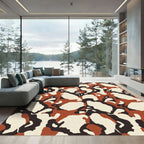Earthy Camouflage Abstract Organic Forms Rug