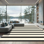 Cream and Black Stripe Rug