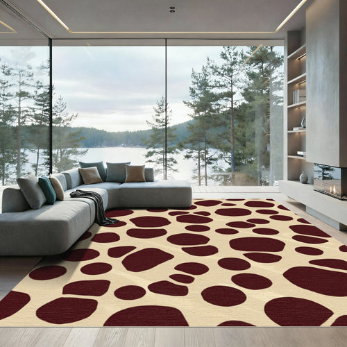 Brown and Cream Irregular Spots Rug