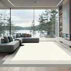 Monochrome Geometric Overlay Texture Rug