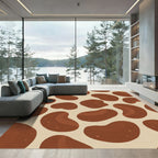 Brown Bean Scattered Organic Composition Rug