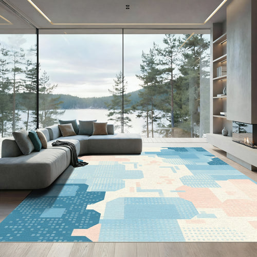 Abstract Geometric Pastel Blend Rug
