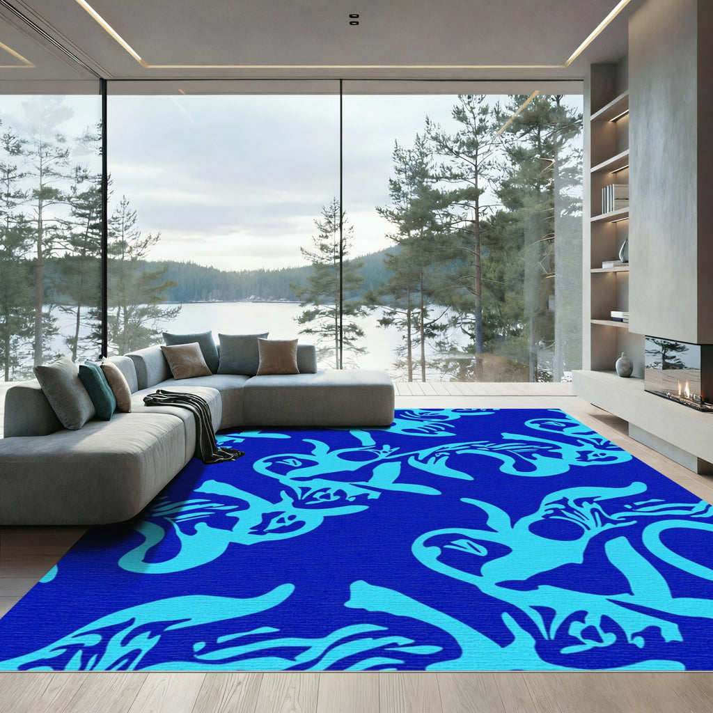 Electric Blue Tribal Spirit Rug