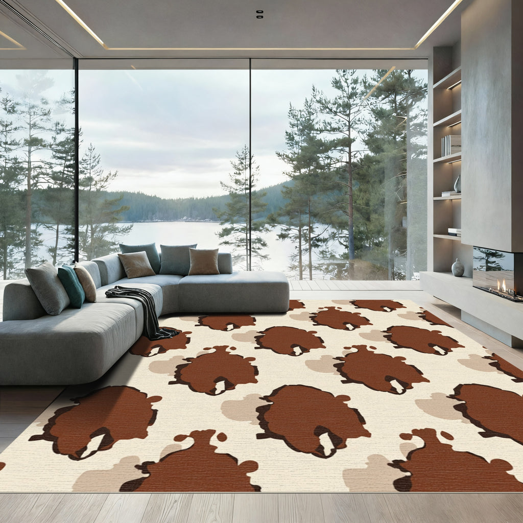 Brown Mottle Spotty Organic Rug