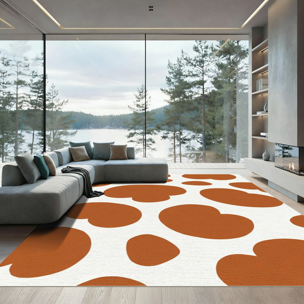 Rustic Brown Blob Spotty Rug