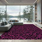 Bold Pink Labyrinth Abstract Rug