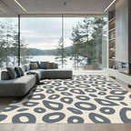 Grey Abstract Blob Shapes Rug