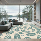 Teal Leafy Floral Scatter Rug