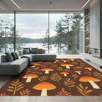 Autumn Mushroom Leafy Meadow Rug