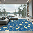 Blue Sea Turtle Swirl Accent Rug