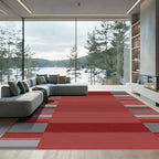Crimson Gray Graduated Stripe Rug