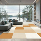 Warm Neutral Square Gingham Rug