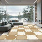 Brown Neutral Circles Array Decor Rug
