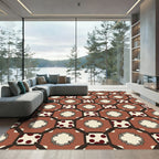 Terracotta Polka Dot Quatrefoil Lattice Rug