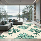 Teal Leaf Botanical Repeats Rug