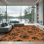 Terra Cotta Floral Silhouette Rug