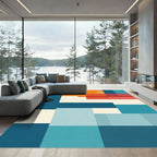 Abstract Geometric Blocks Color Blocks Rug
