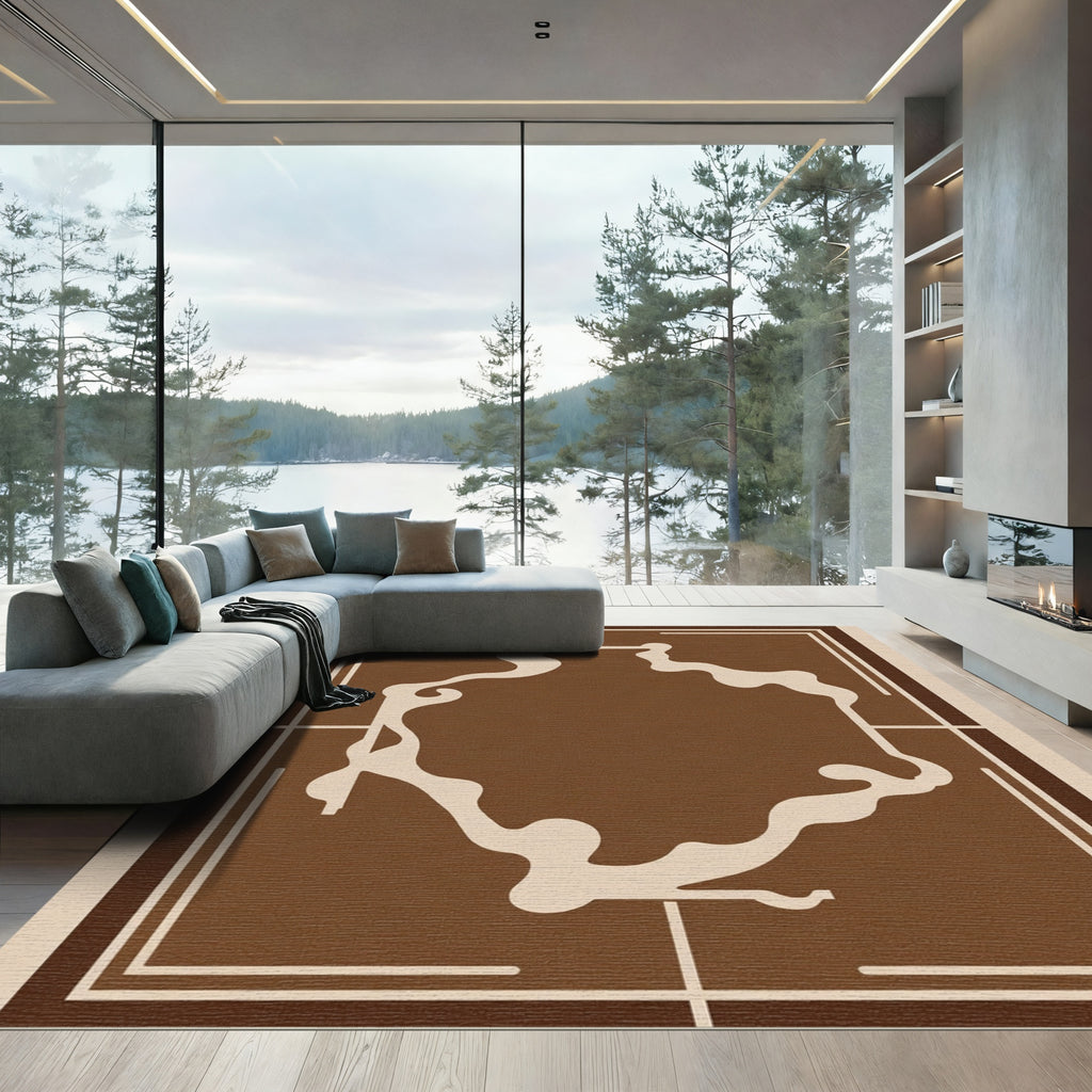 Earth Tones Organic Frame Rug
