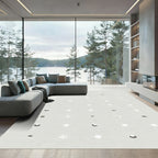 Minimalist Gray Tiny Floral Dots Rug