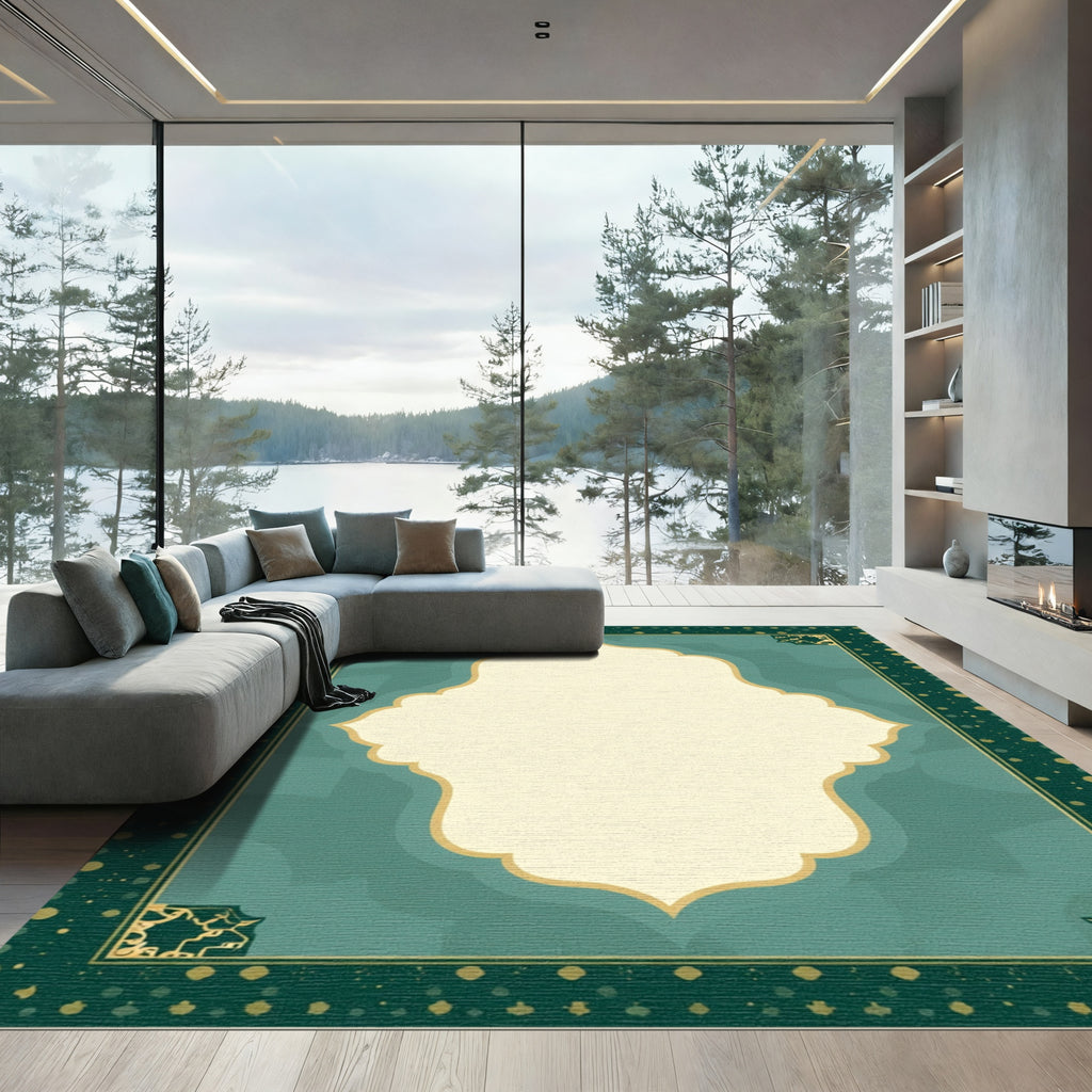 Emerald Golden Arched Frame Rug