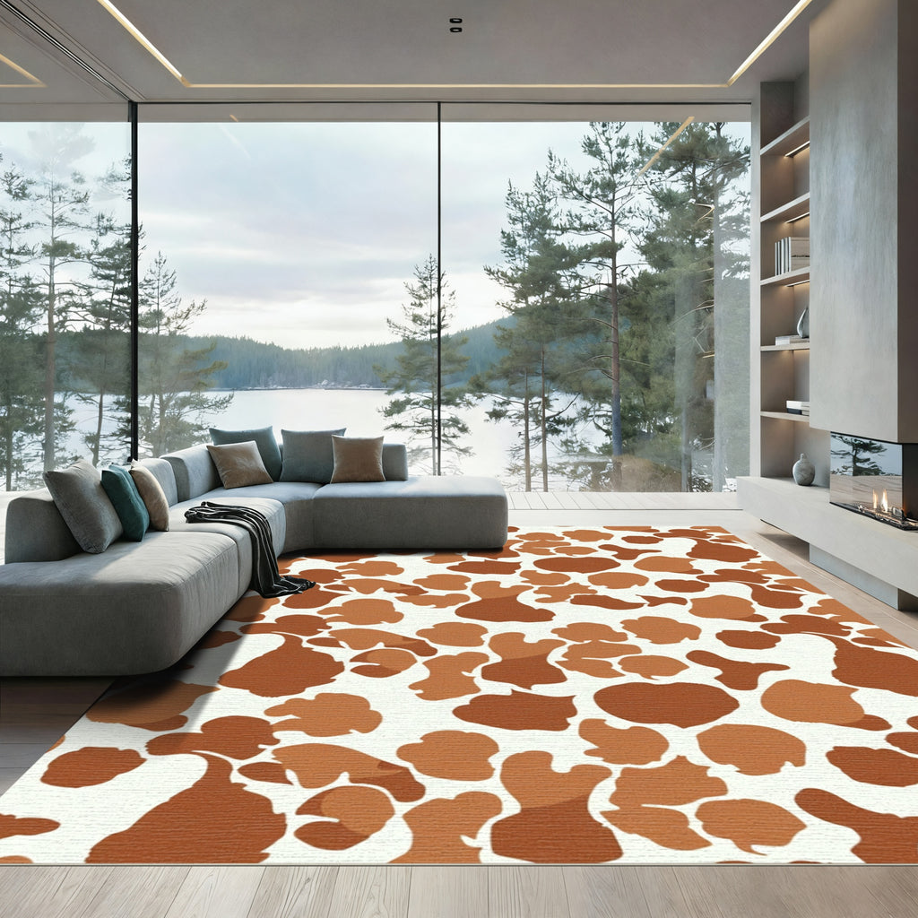 Brown Caramel Abstract Spots Rug