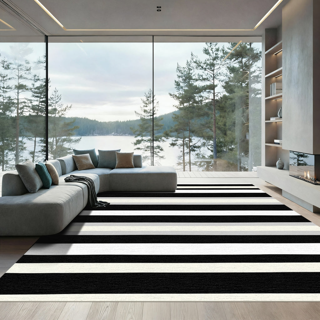 Monochromatic Linear Bands With Accents Rug
