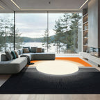 Orange Cream Sunburst Ray Rug