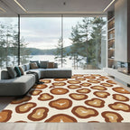 Brown and Tan Wood Grain Rounds Rug