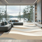 Earthy Abstract Wavy Hills Rug
