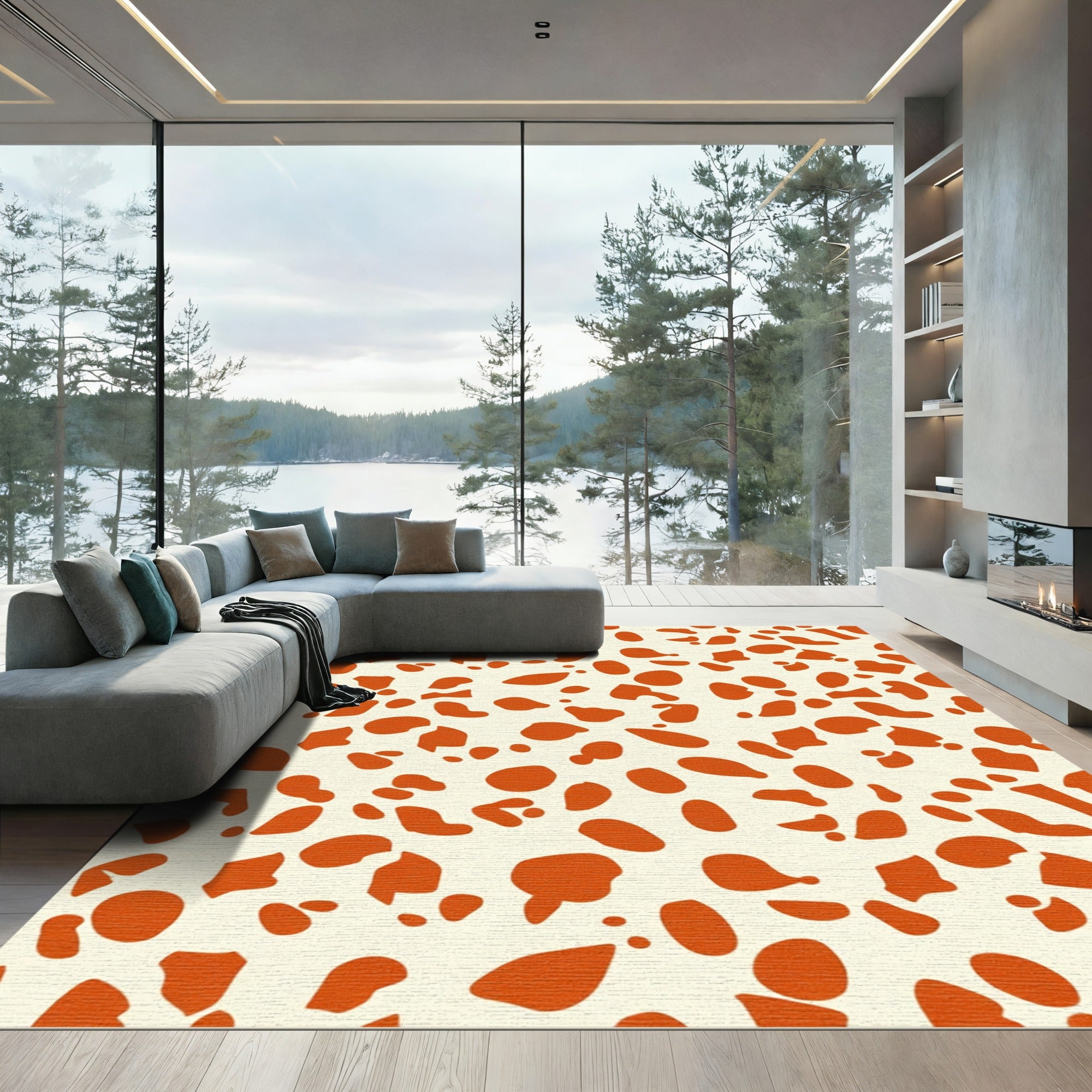 Orange Blob Scatter Rug
