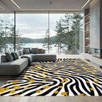 Wild Gold Zebra Stripe Rug