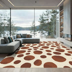 Brown Spotted Natural Organic Shapes Rug