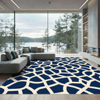 Lush Navy Organic Interlocking Web Rug