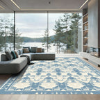 Powder Blue Geometric Aztec Diamond Rug