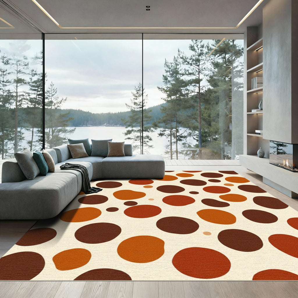 Autumn Palette Irregular Polka Dot Rug