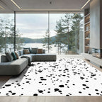 Black and White Splatter Spot Rug