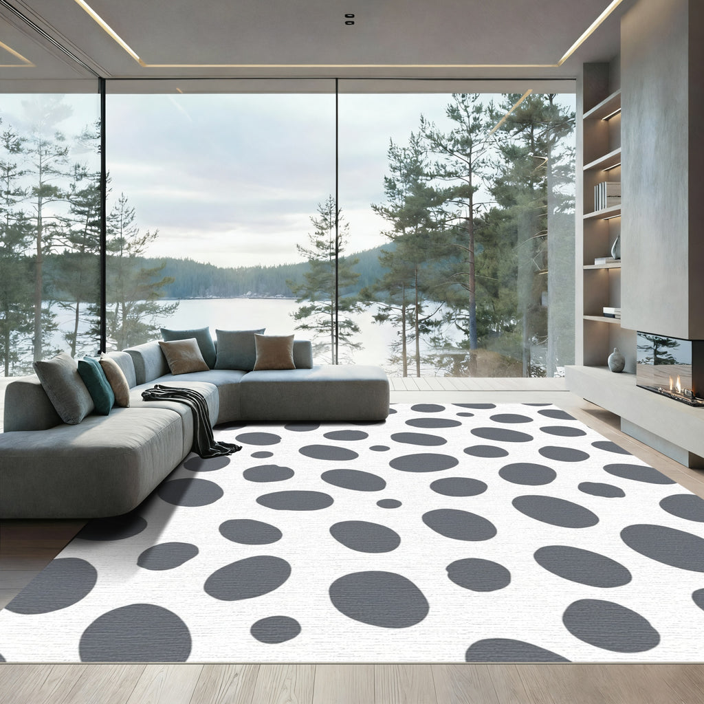 Gray Dalmatian Spots Scatter Rug