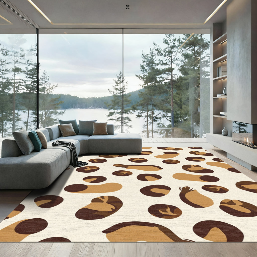 Taupe Abstract Animal Spots Rug