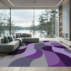 Amethyst Geode Swirl Geometric Rug