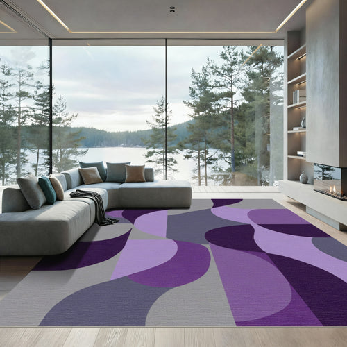 Amethyst Geode Swirl Geometric Rug