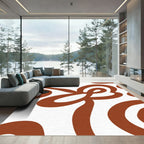 Bold Swirl Brown Abstract Rug