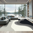 Monochrome Abstract Flow Rug