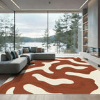 Organic Earthy Brown Swirl Rug