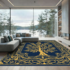 Golden Tree Of Life Border Rug