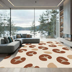 Brown Mushroom Tan Organic Shapes Rug