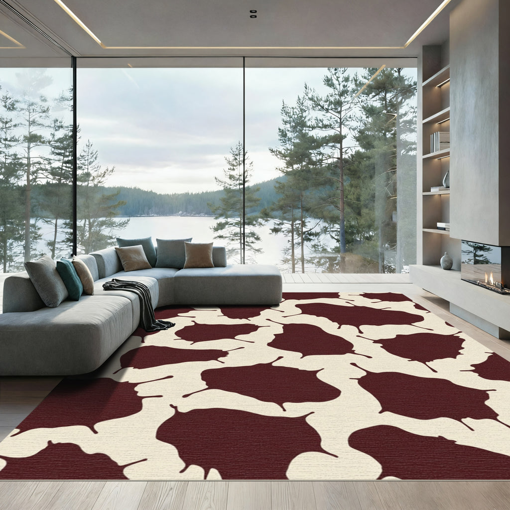 Rich Brown Droplet Spots Rug