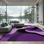 Purple Black Amorphous Flow Rug