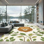 Golden Lion Greenery Creature Arrangement Rug