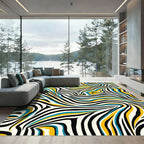 Bold Zebra Stripe Wave Rug