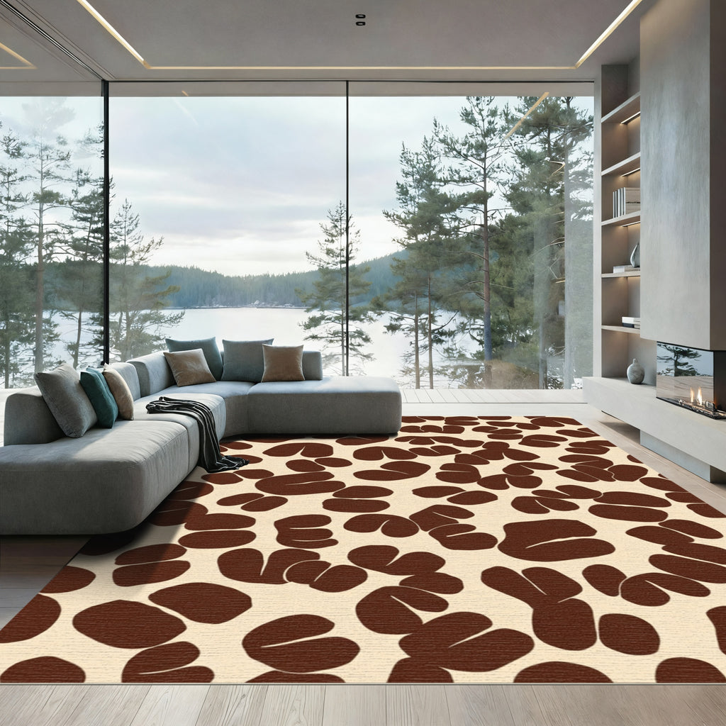 Brown Cloud Forms Creamy Background Rug